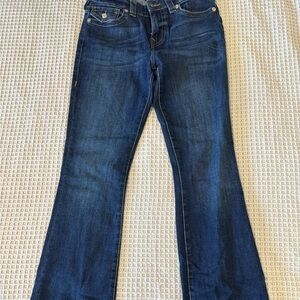 True Religion Blue Flare Wide Leg Jeans